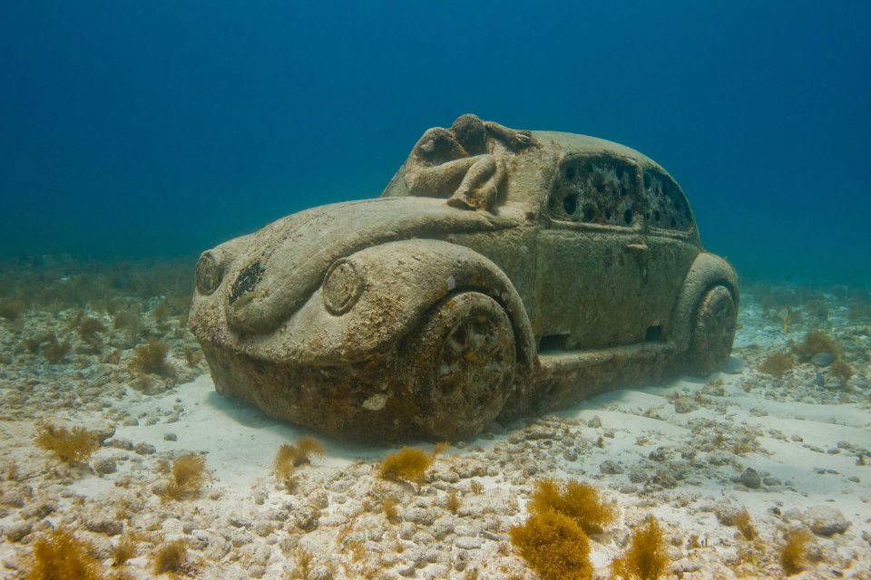 Part of the underwater museum near Isla Mujeres and Cancun