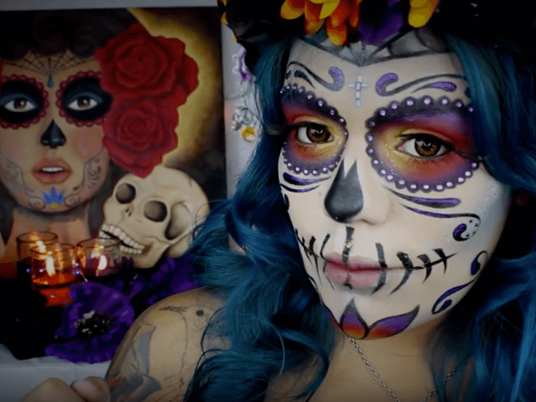 lucht onderhoud Met name Mexican Day of the Dead Make up Tutorial - Step by Step