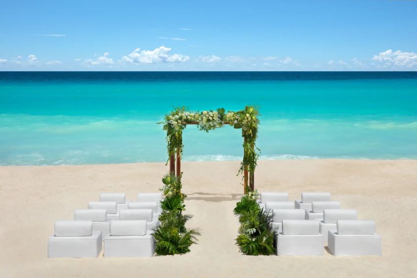 beach wedding at Hyatt Vivid Grand Island