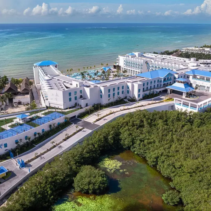 aerial view of Margaritaville Island Reserve Riviera Maya