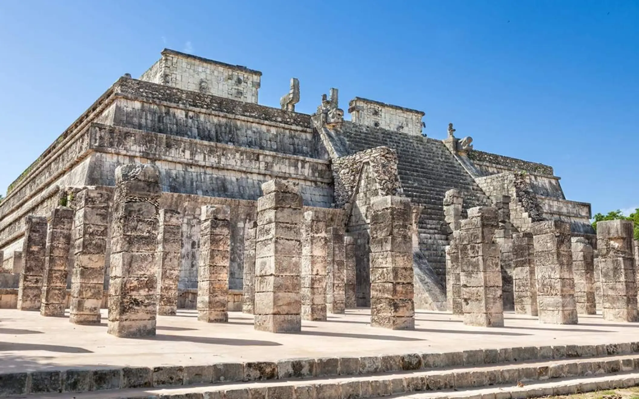 Pueblo de los Guerreros at Chichen Itza, reflecting the strength and legacy of ancient Mayan warriors.