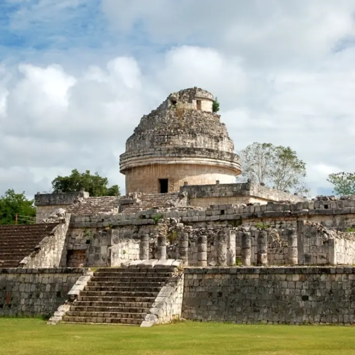 The ancient Observatorio at Chichen Itza, an architectural marvel used for astronomical observations.