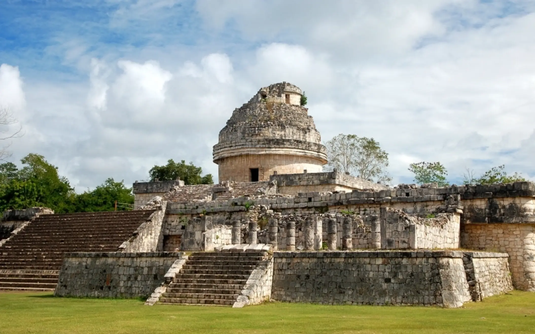 The ancient Observatorio at Chichen Itza, an architectural marvel used for astronomical observations.