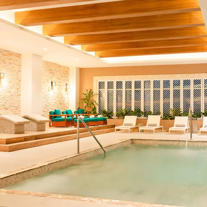 pool at the spa at Margaritaville Island Reserve Riviera Maya