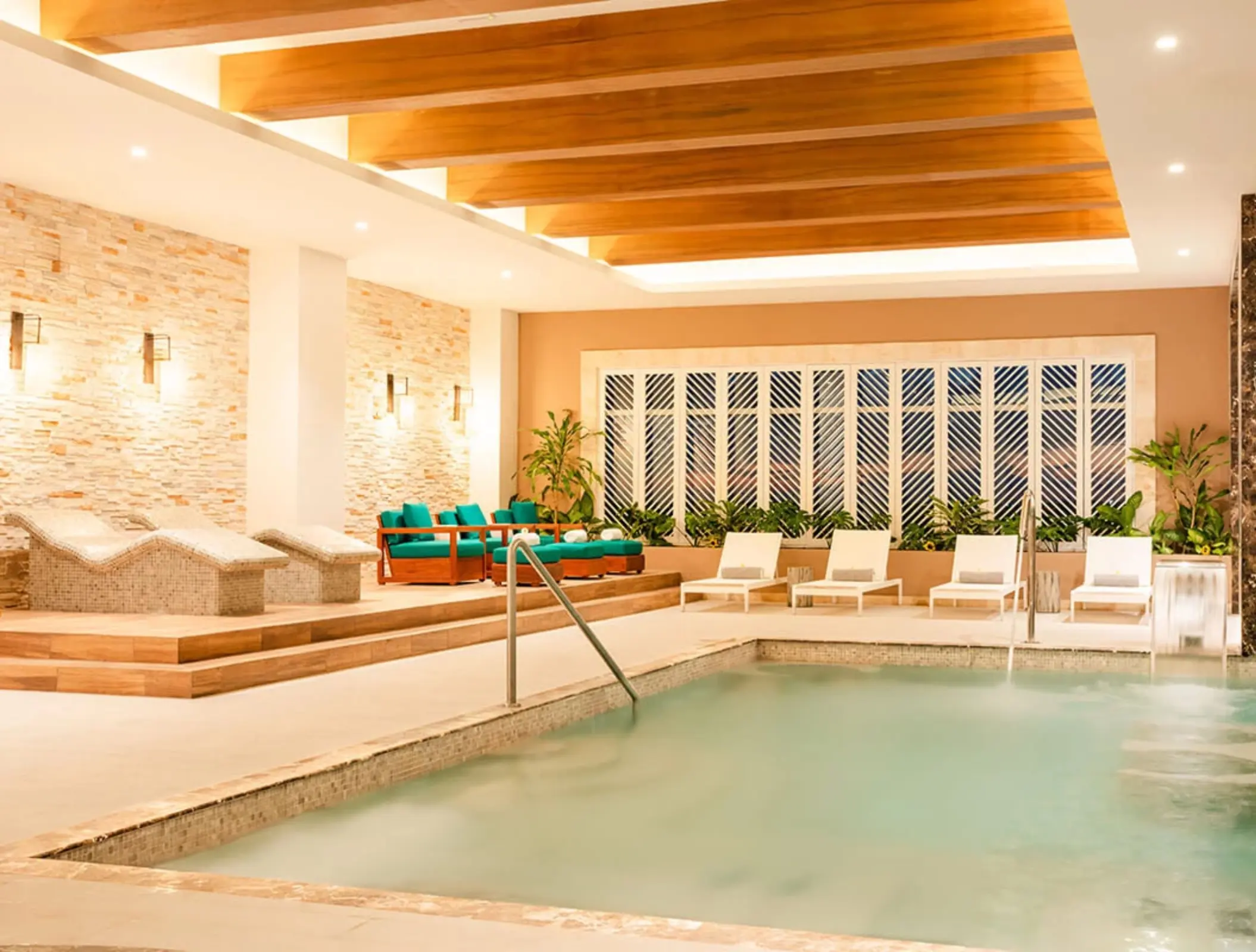 pool at the spa at Margaritaville Island Reserve Riviera Maya