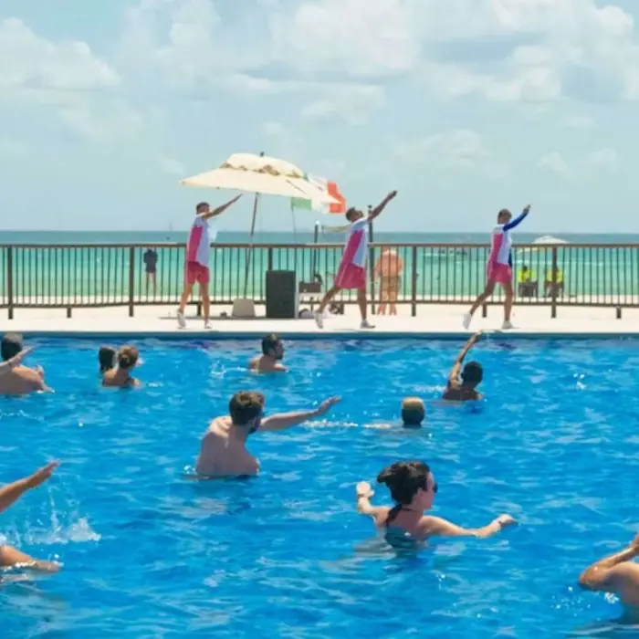 in pool activities at Allegro Playacar