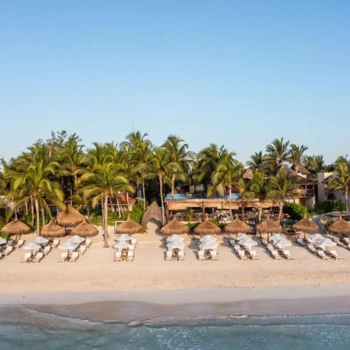 aerial view of Ana y Jose Hotel and its beach