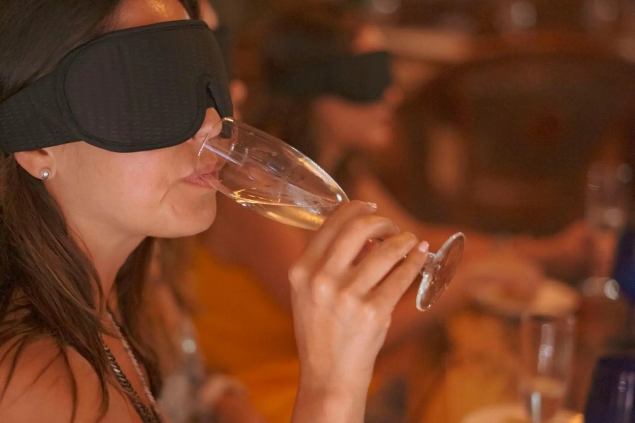 blindfolded wine tasting at Ana y Jose Hotel