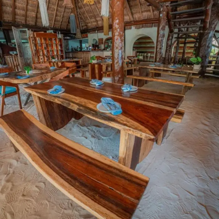 restaurant on the beach at Ana y Jose Hotel