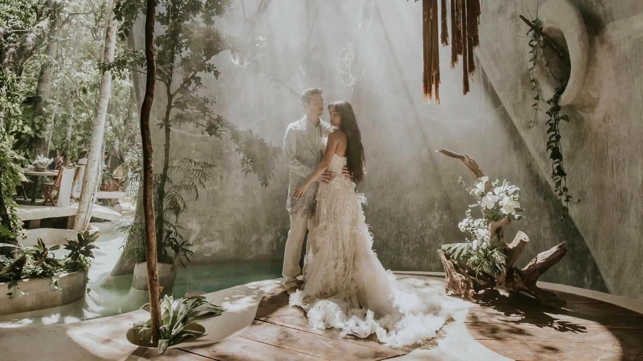 bride and groom at Azulik Tulum