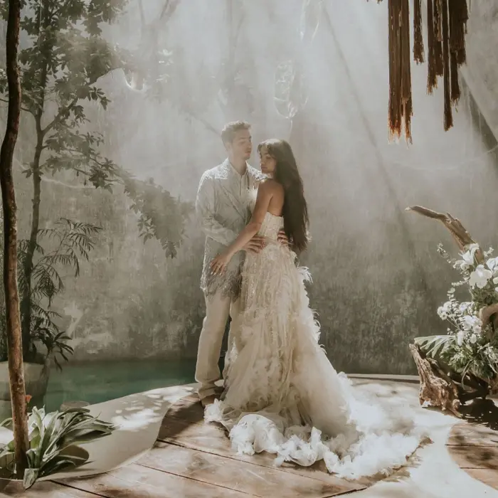 bride and groom at Azulik Tulum