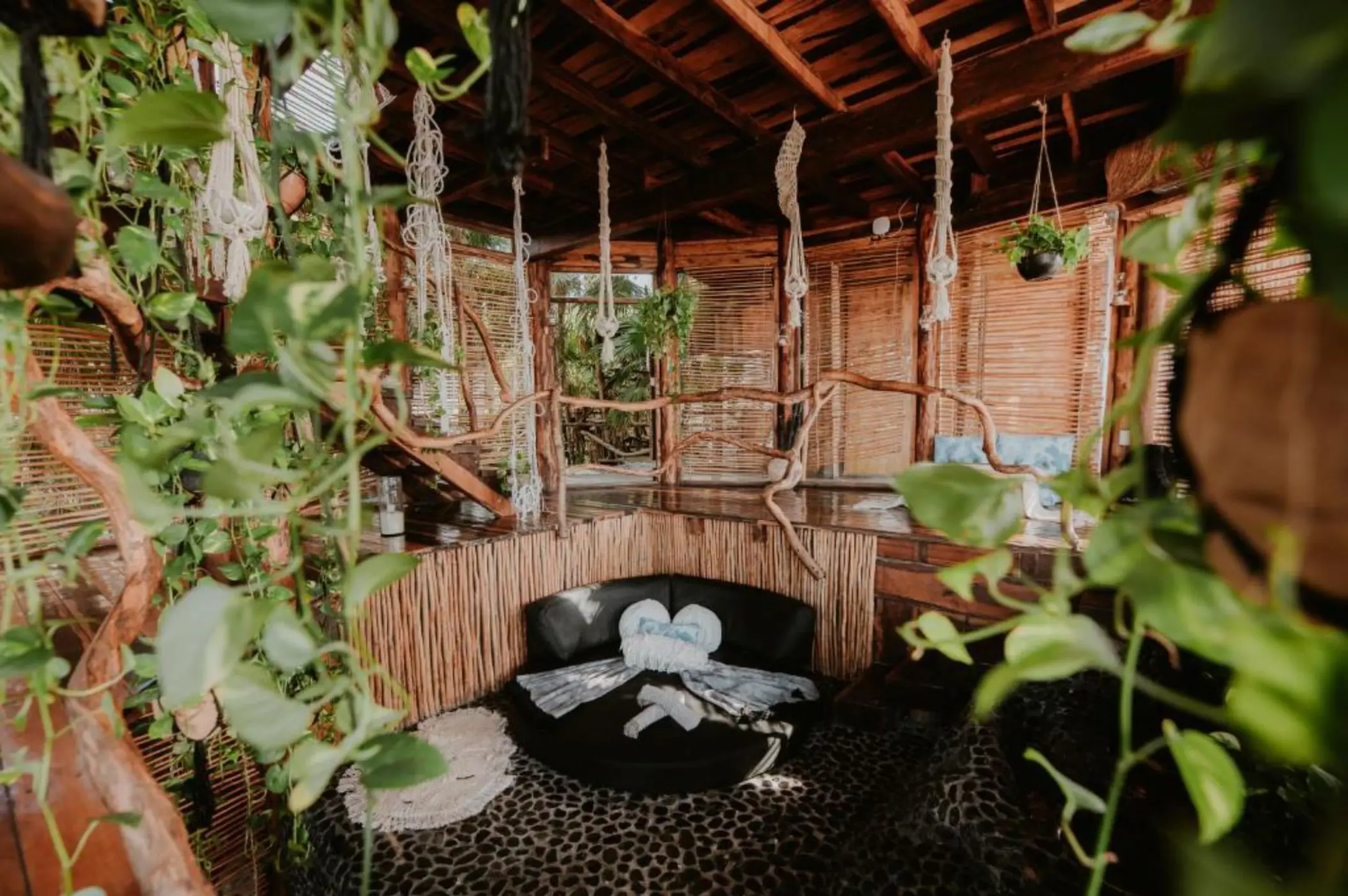 interiors of the moon villa at Azulik Tulum