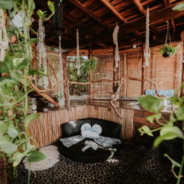 interiors of the moon villa at Azulik Tulum