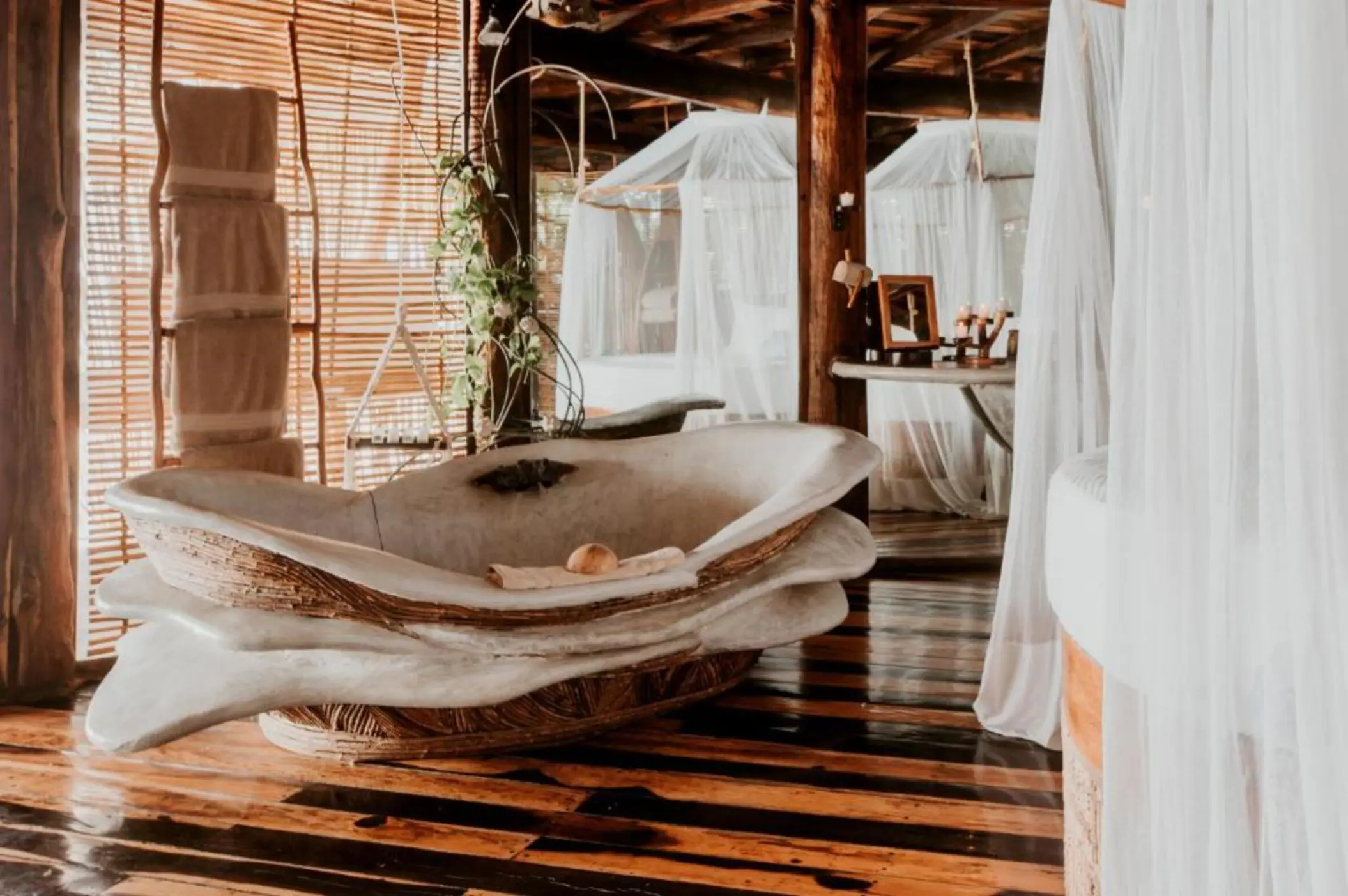 unique tub inside the sea villa at Azulik Tulum