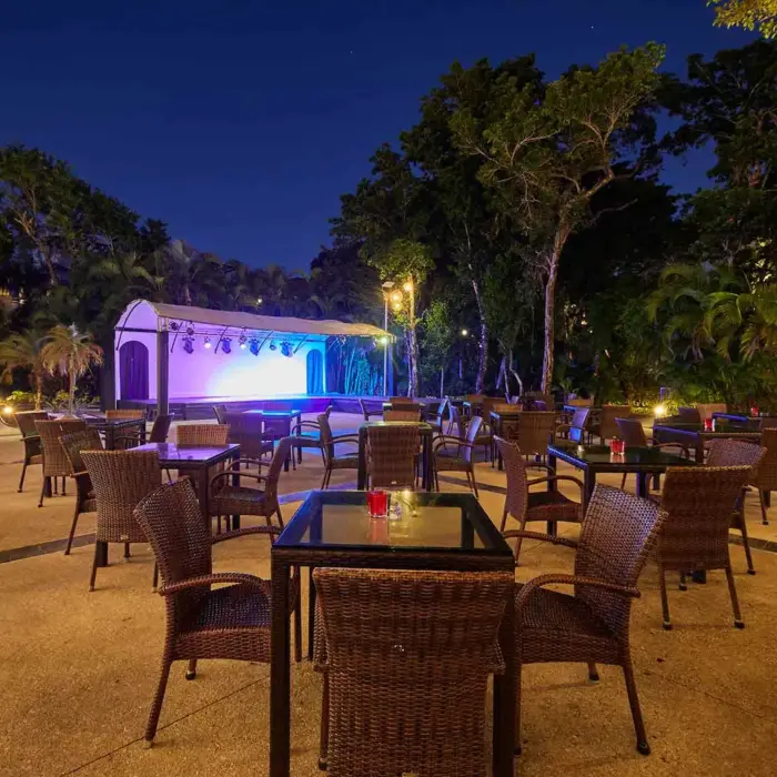 restaurant with stage for live shows at Bahia Principe Luxury Sian Ka'an