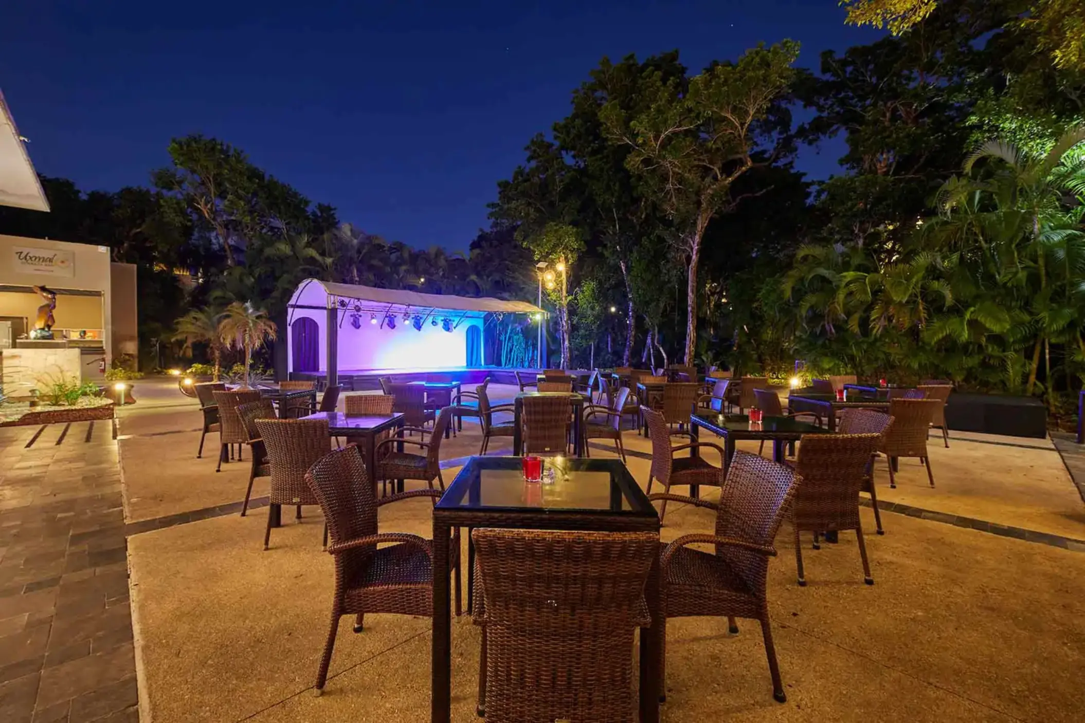 restaurant with stage for live shows at Bahia Principe Luxury Sian Ka'an