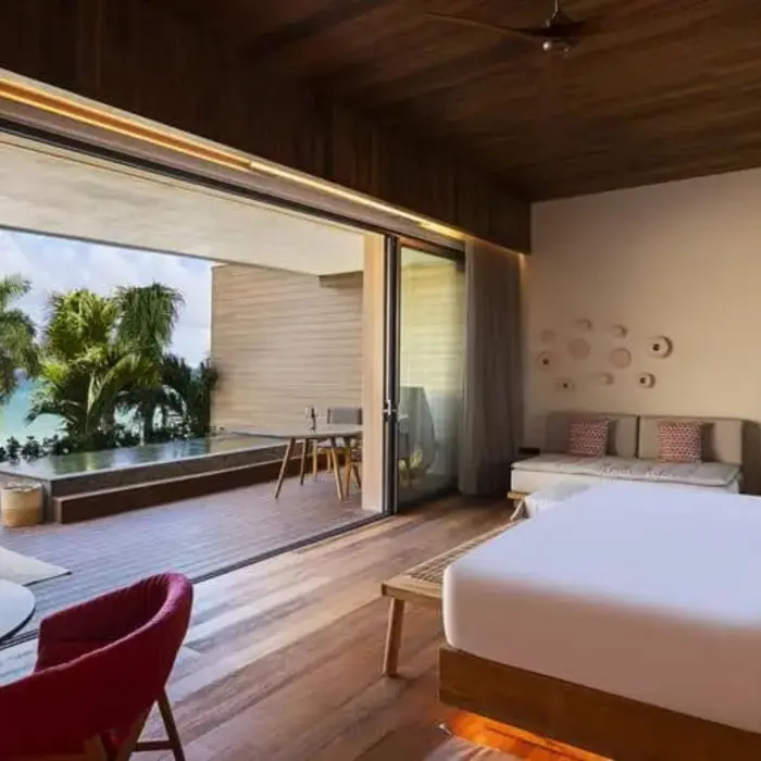 beach front pool suite at Banyan Tree Mayakoba