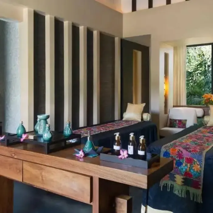 treatment room at the spa at Banyan Tree Mayakoba