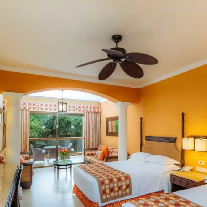 junior suite with two beds and tropical view at Barcelo Maya Palace