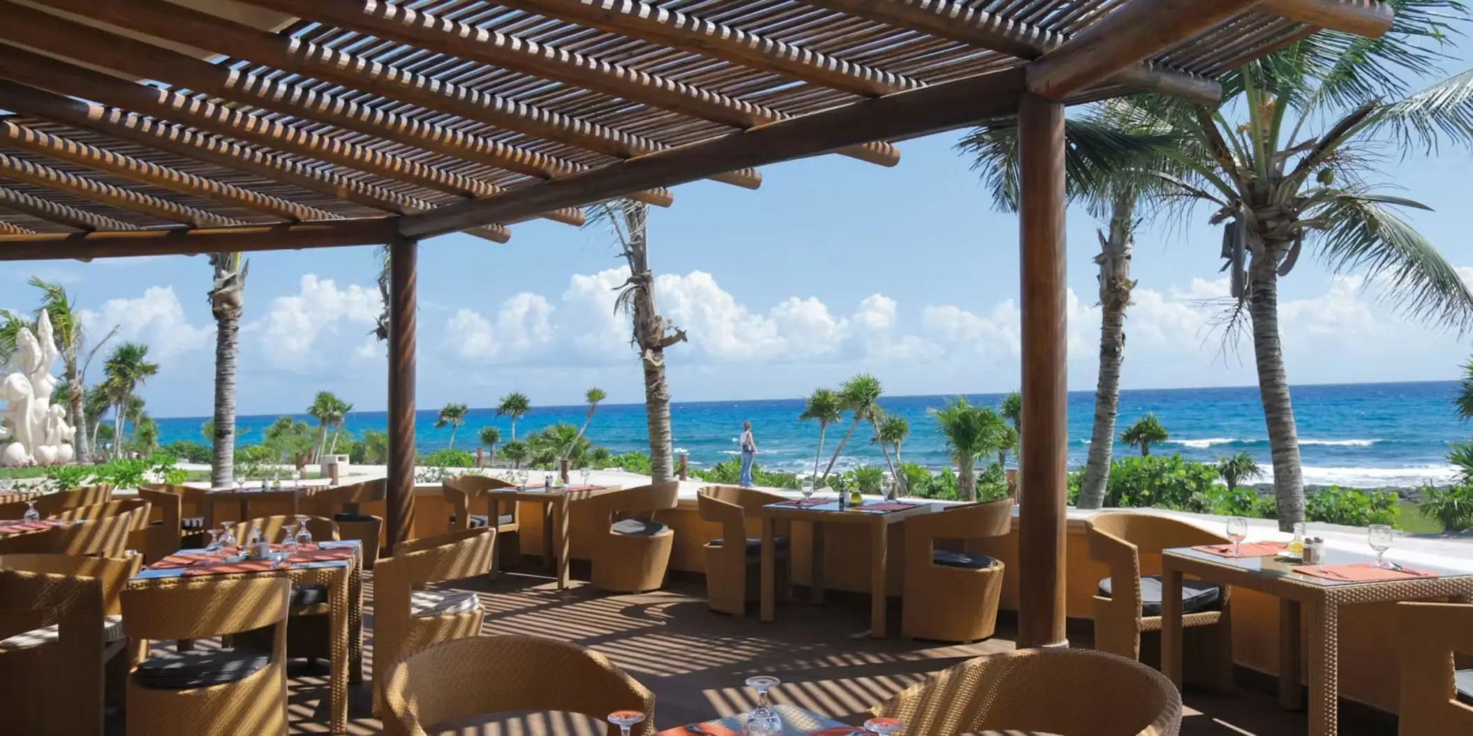 ocean view restaurant at Barcelo Maya Palace