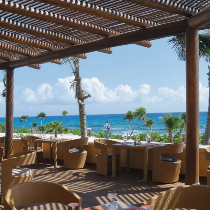 ocean view restaurant at Barcelo Maya Palace
