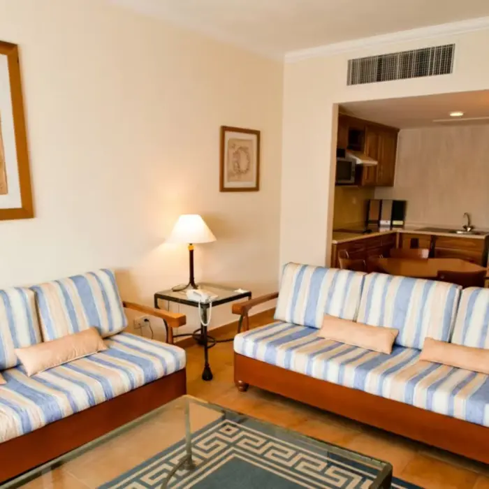 living room of a suite at Barcelo Maya Tropical