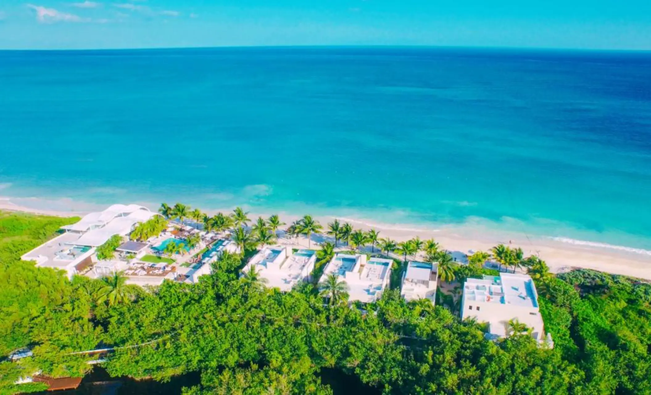 aerial view of Blue Diamond Luxury Boutique Hotel with the beach