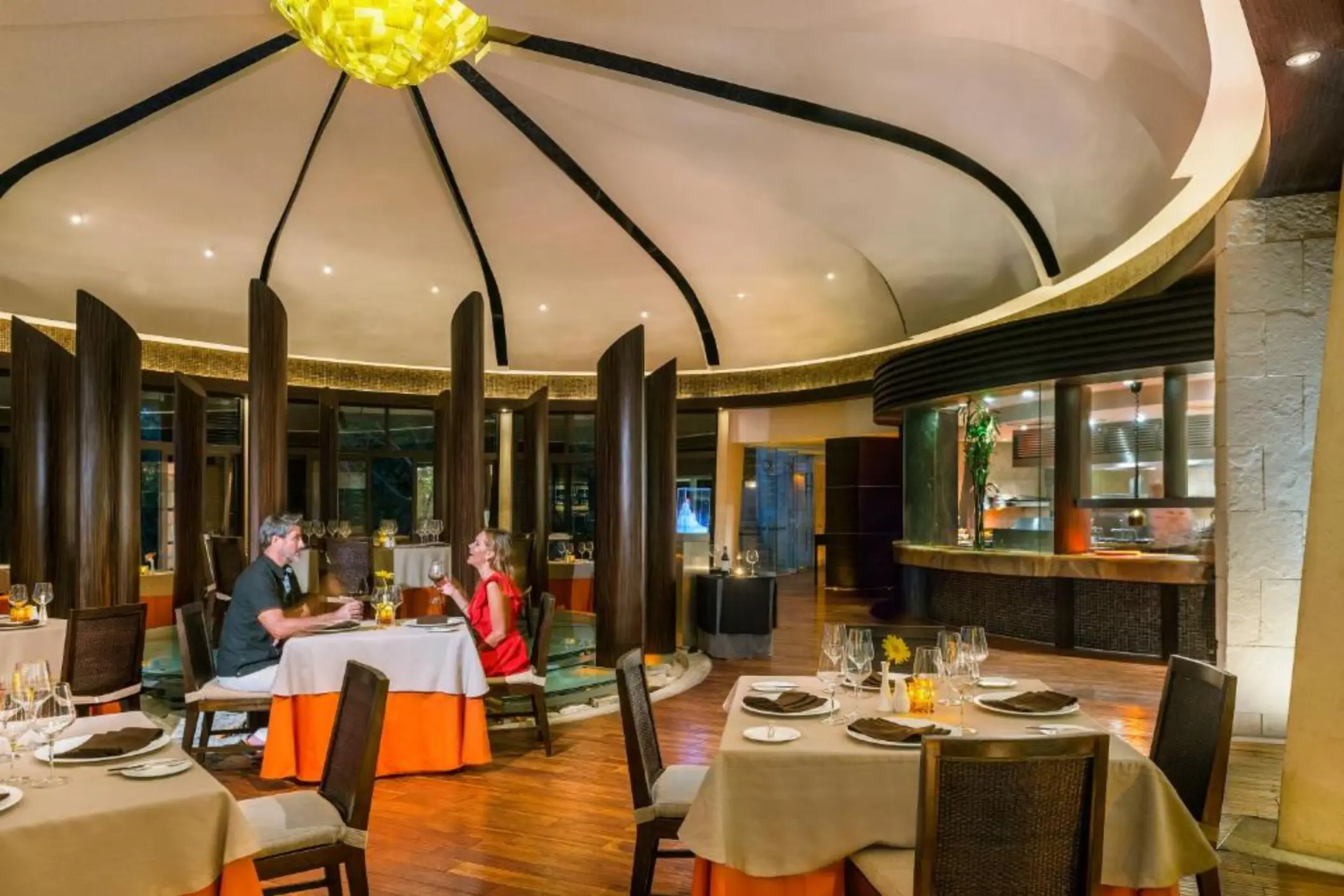 couple at a restaurant at Blue Diamond Luxury Boutique Hotel