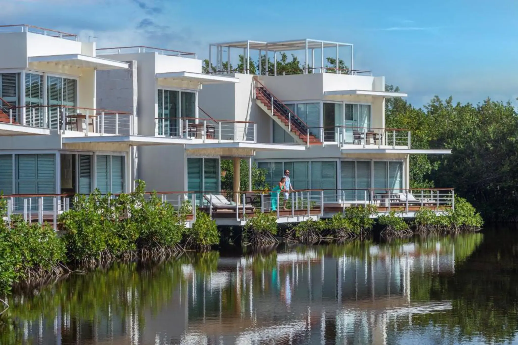 exterior of palafitos suites at Blue Diamond Luxury Boutique Hotel