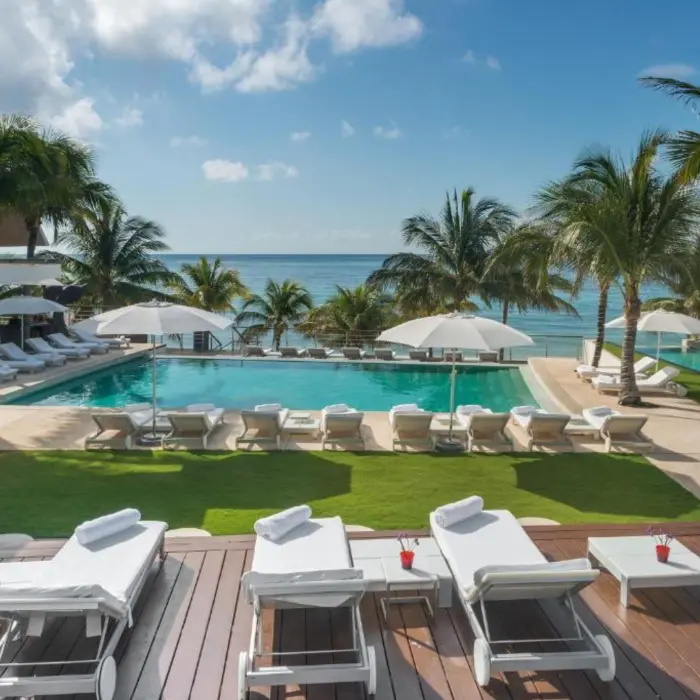 oceanfront pool at Blue Diamond Luxury Boutique Hotel