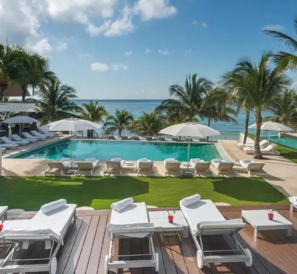 oceanfront pool at Blue Diamond Luxury Boutique Hotel