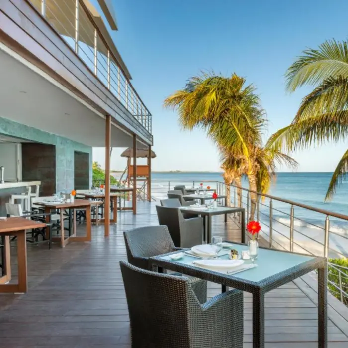 oceanfront restaurant at Blue Diamond Luxury Boutique Hotel