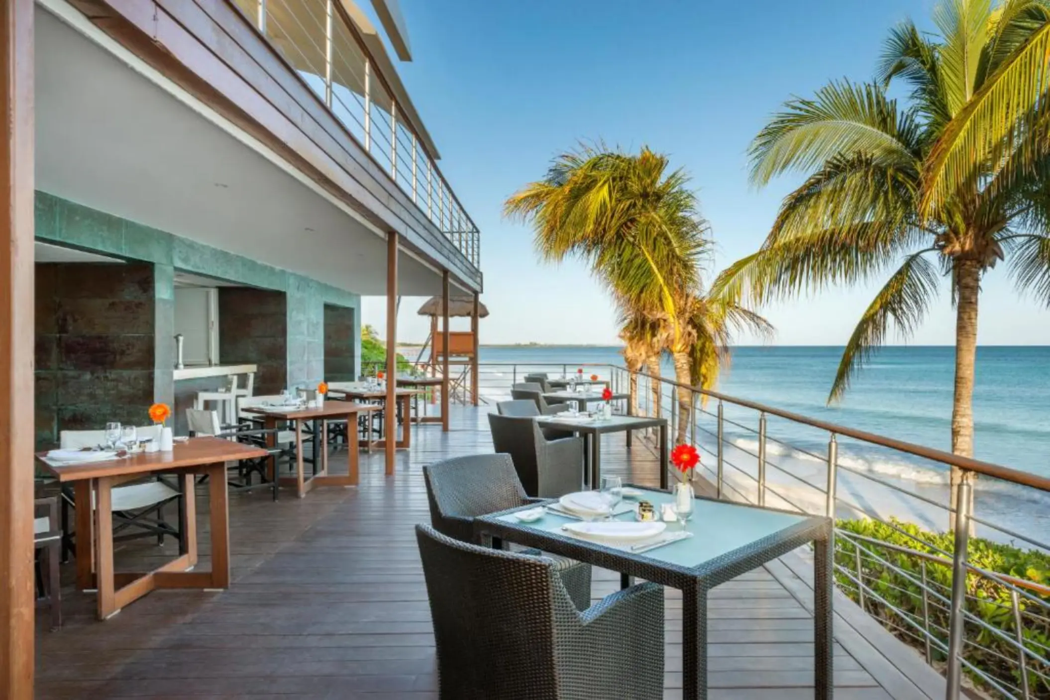 oceanfront restaurant at Blue Diamond Luxury Boutique Hotel
