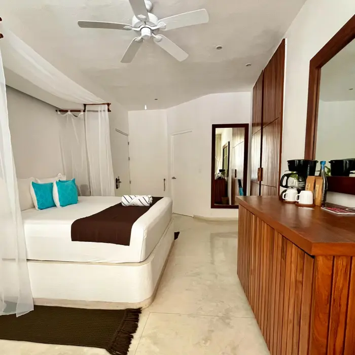 beachfront room at Cabanas Tulum Hotel