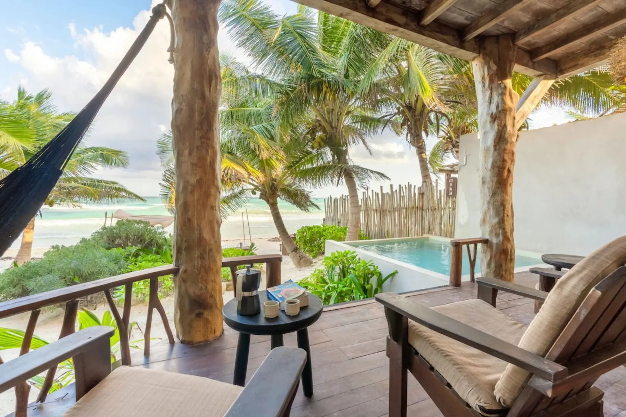balcony of a suite at Casa Ganesh tulum