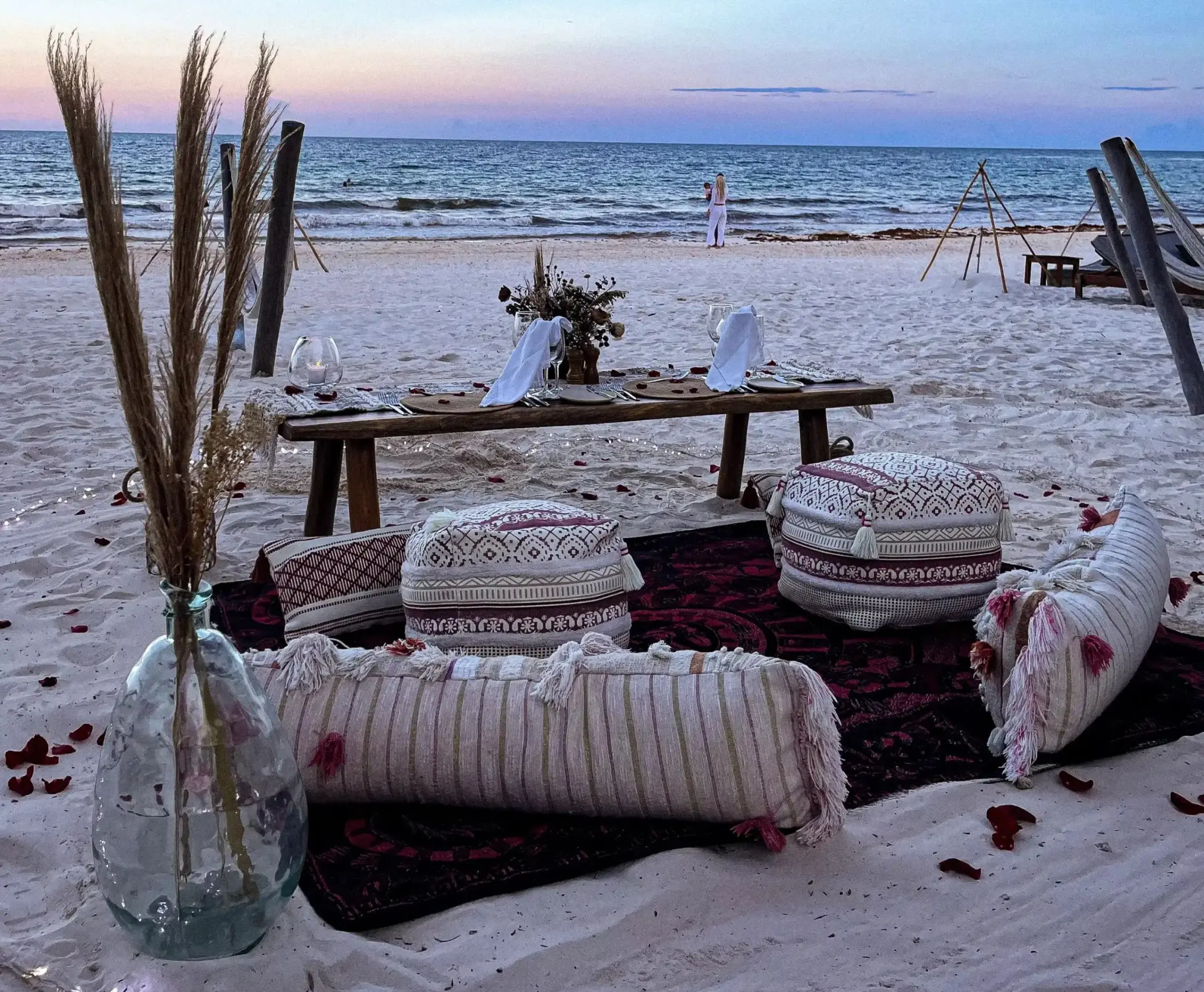 barefoot dinner on the beach at Casa Ganesh tulum