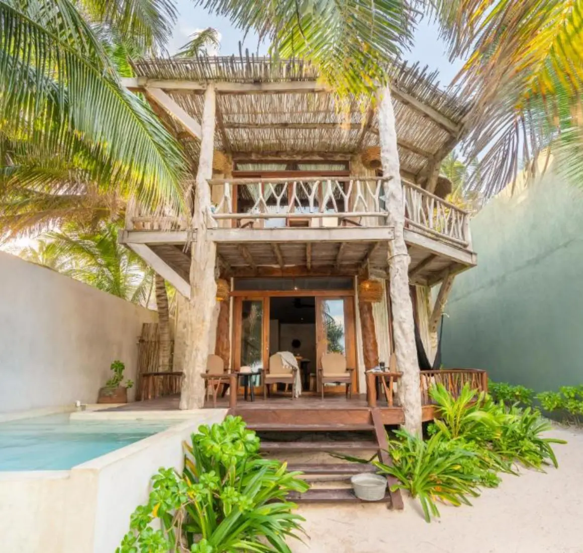 exterior of beachfront villa at Casa Ganesh tulum