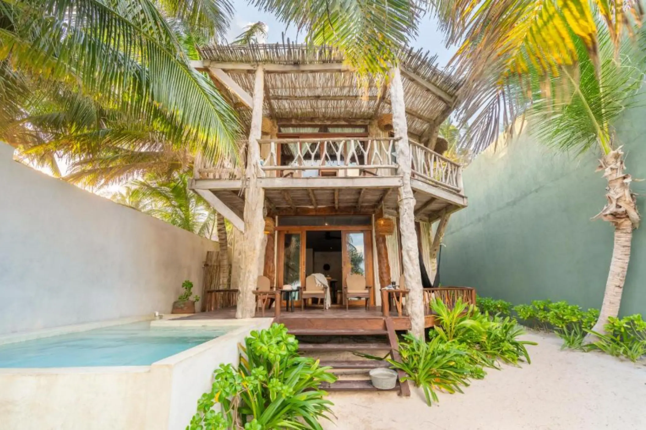 exterior of beachfront villa at Casa Ganesh tulum