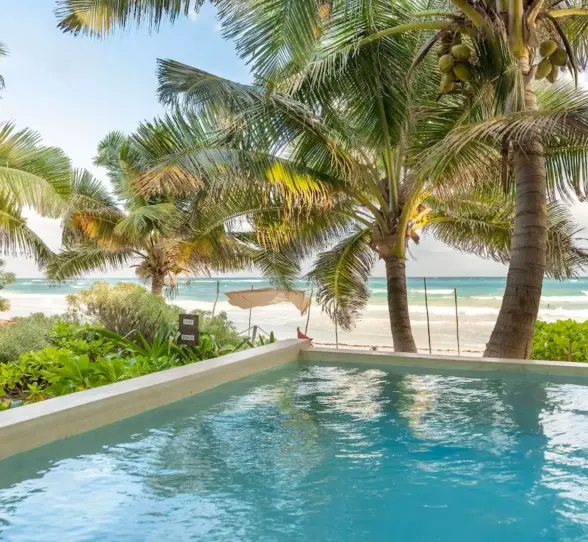 private pool in a villa at Casa Ganesh tulum