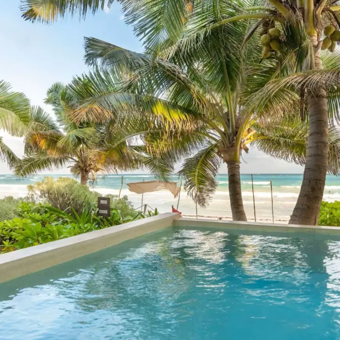 private pool in a villa at Casa Ganesh tulum