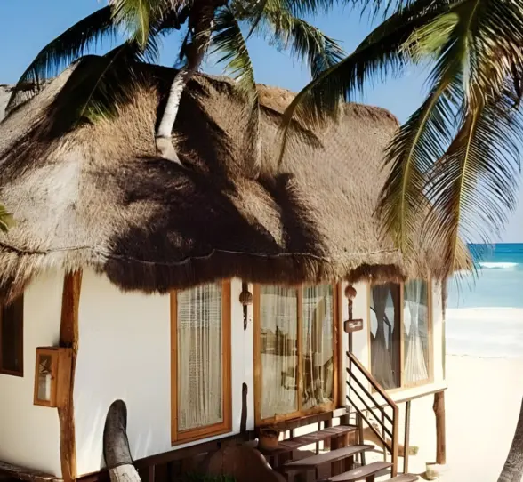 beach bungalow exterior at Casa Violeta