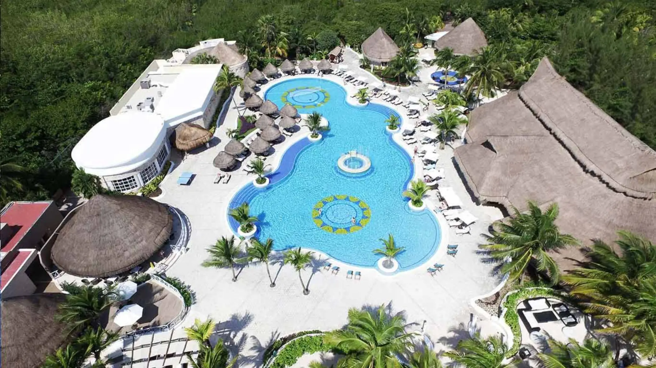 aerial view of the pool at Catalonia Royal Tulum