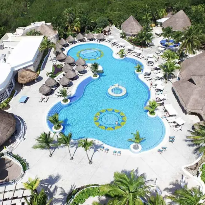 aerial view of the pool at Catalonia Royal Tulum