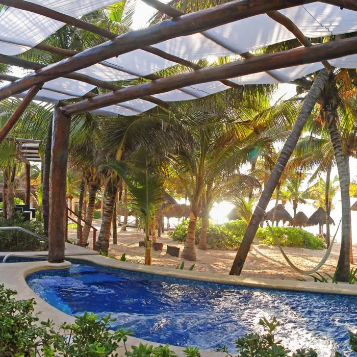 beach and pools at Catalonia Royal Tulum