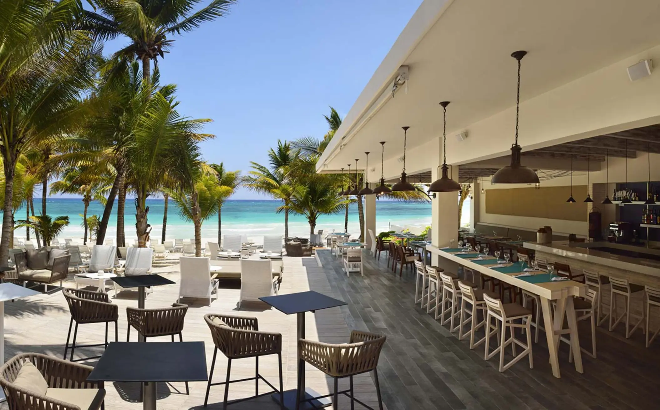 oceanfront restaurant at Catalonia Royal Tulum
