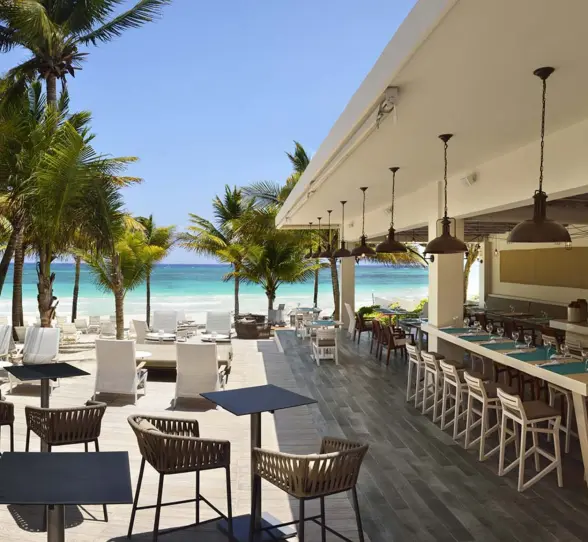 oceanfront restaurant at Catalonia Royal Tulum