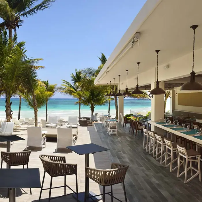 oceanfront restaurant at Catalonia Royal Tulum