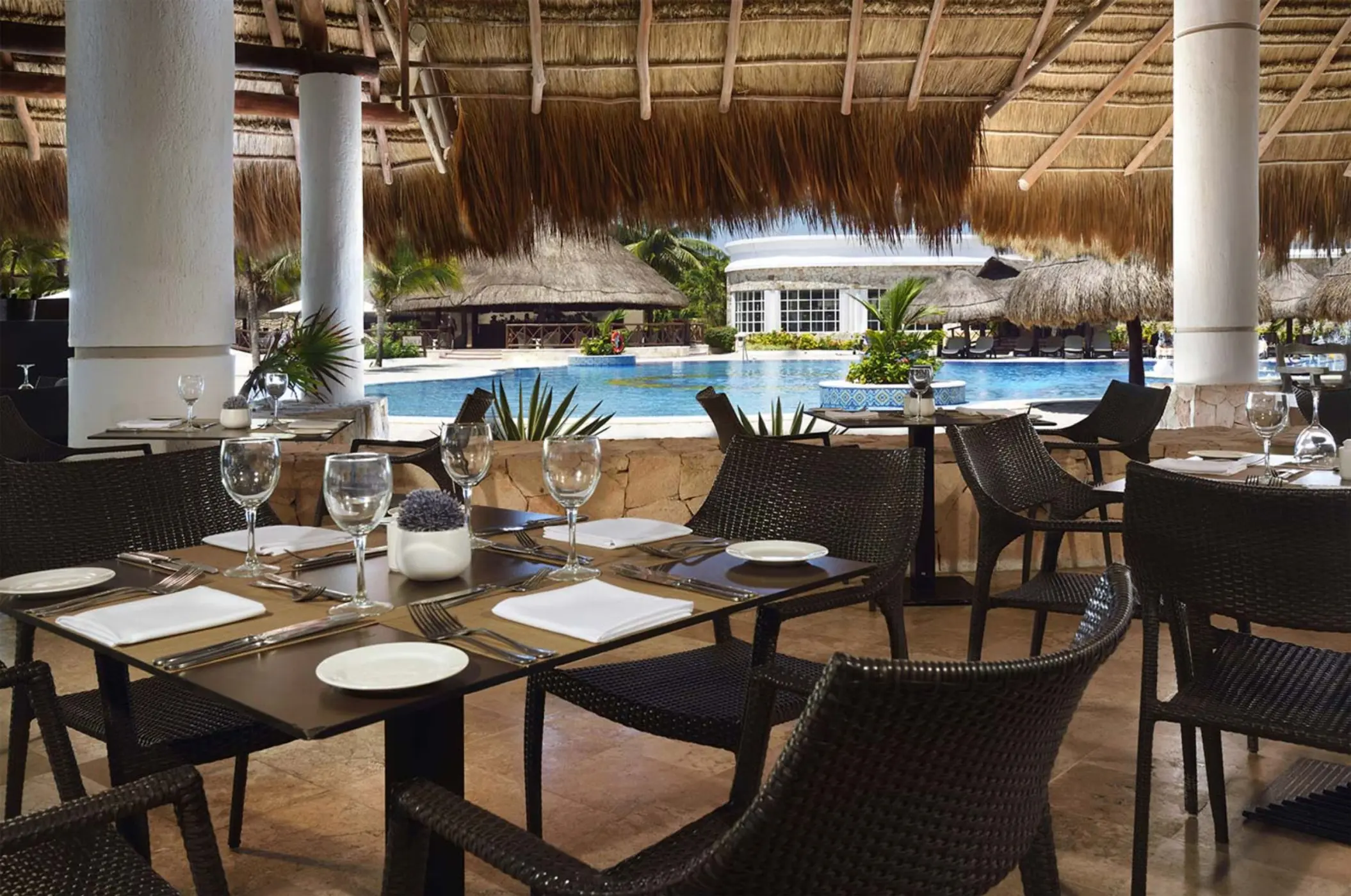 poolside restaurant at Catalonia Royal Tulum