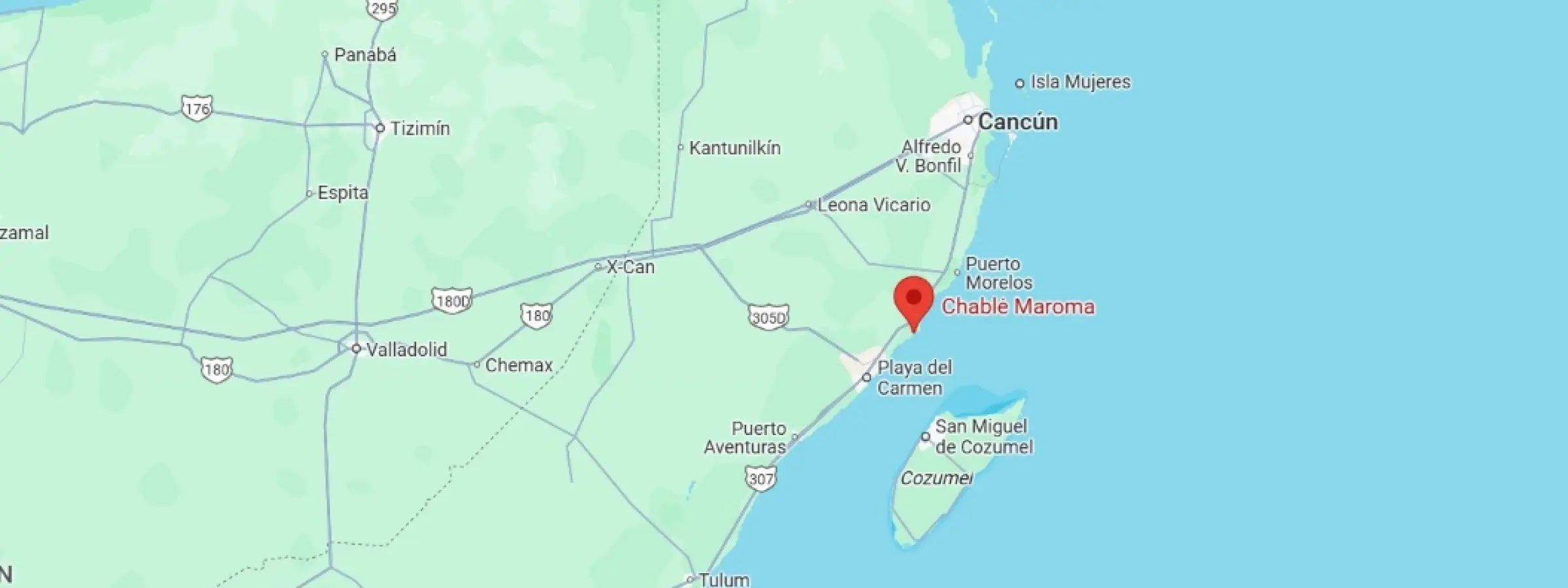 map showing location of Chable Maroma in Mexico