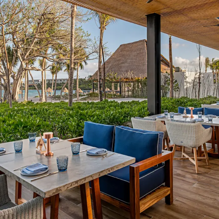 oceanfront restaurant at Conrad Tulum